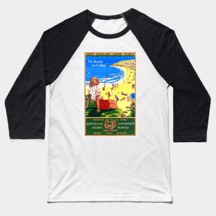 Vintage Travel Poster South Queensland Australia Baseball T-Shirt